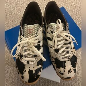 Adidas Cow Patterned Sneakers with pink accents